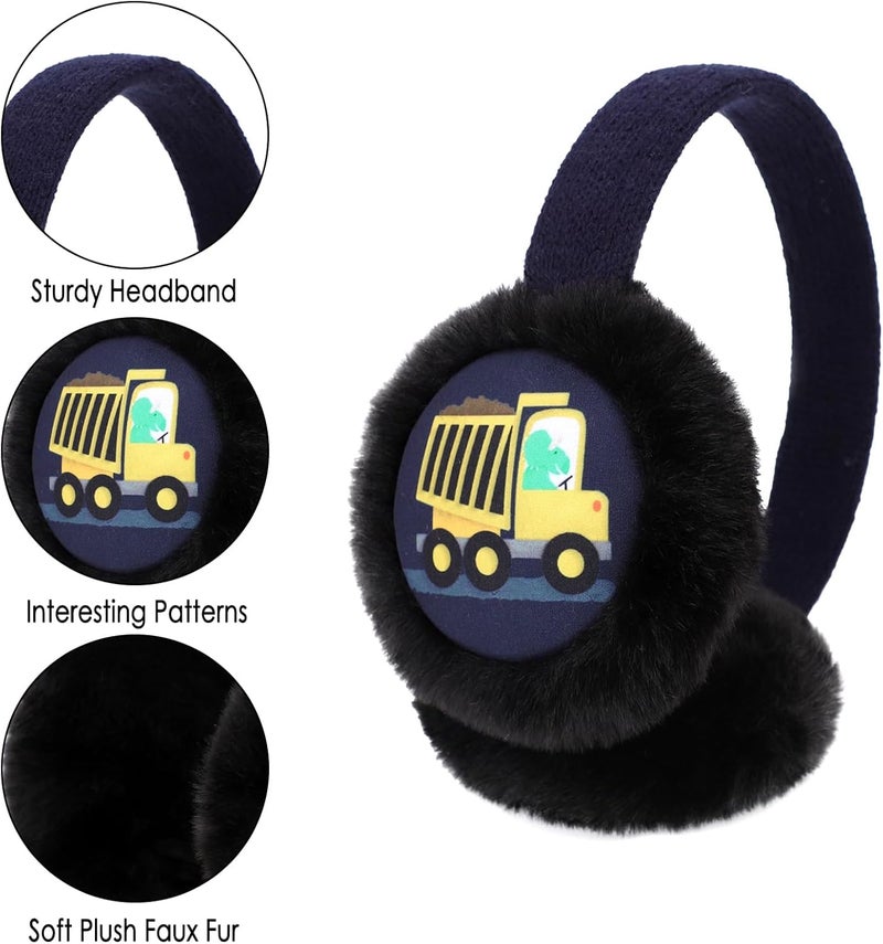 BUTITNOW Toddler Kids Knit Dinosaur Earmuffs Soft Plush Comfortable Winter Outdoor Ear Warmers for Boys Girls - Image 2